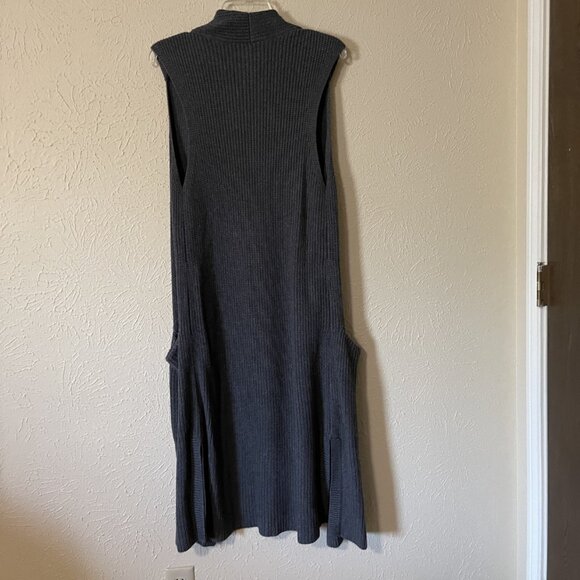 Halogen Gray Knit Ribbed Sweater Vest,  One Size - Picture 5 of 5